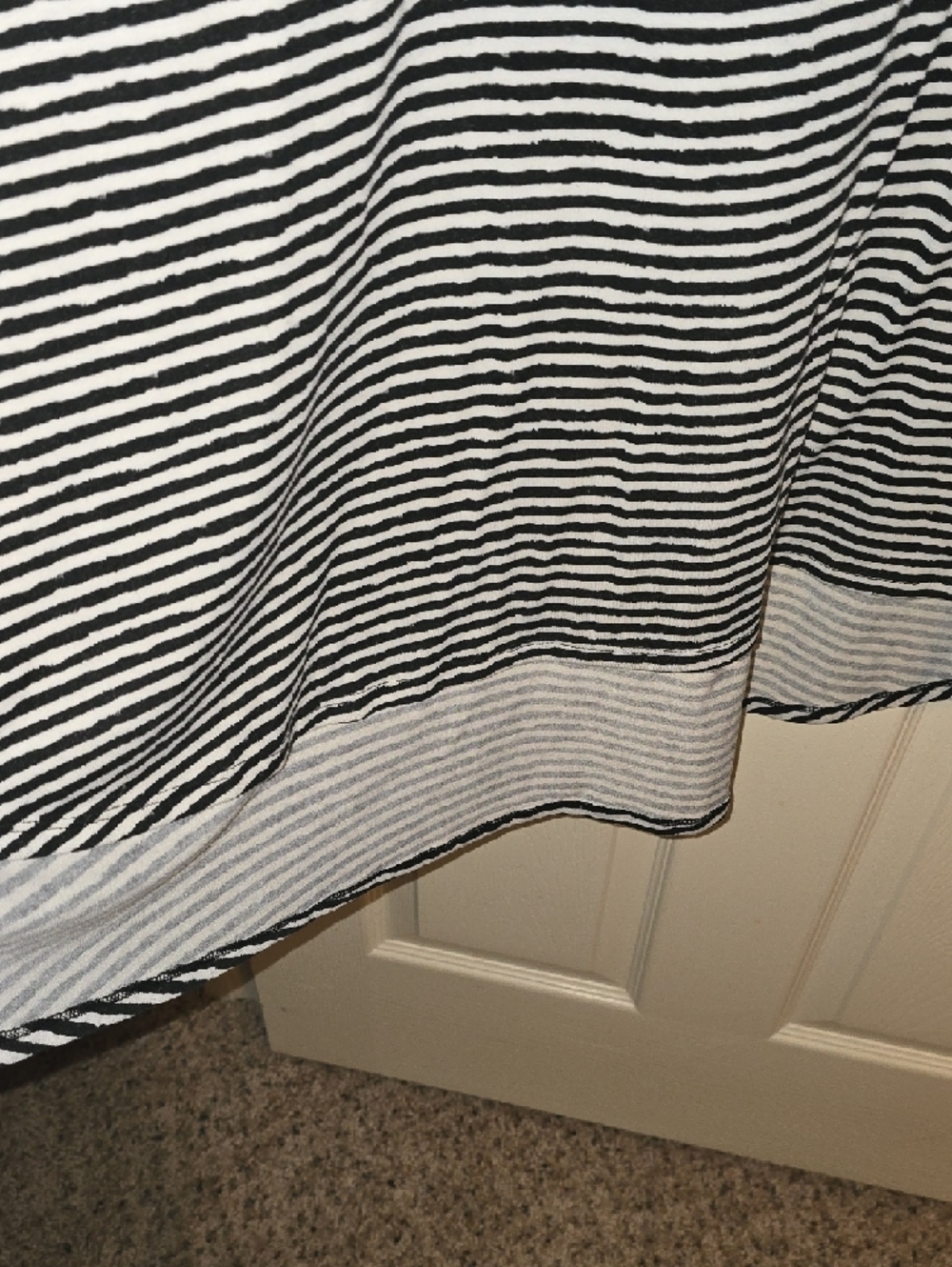 LuLaRoe Carly Black & White Striped High-Low Tee Dress - Picture 6 of 6